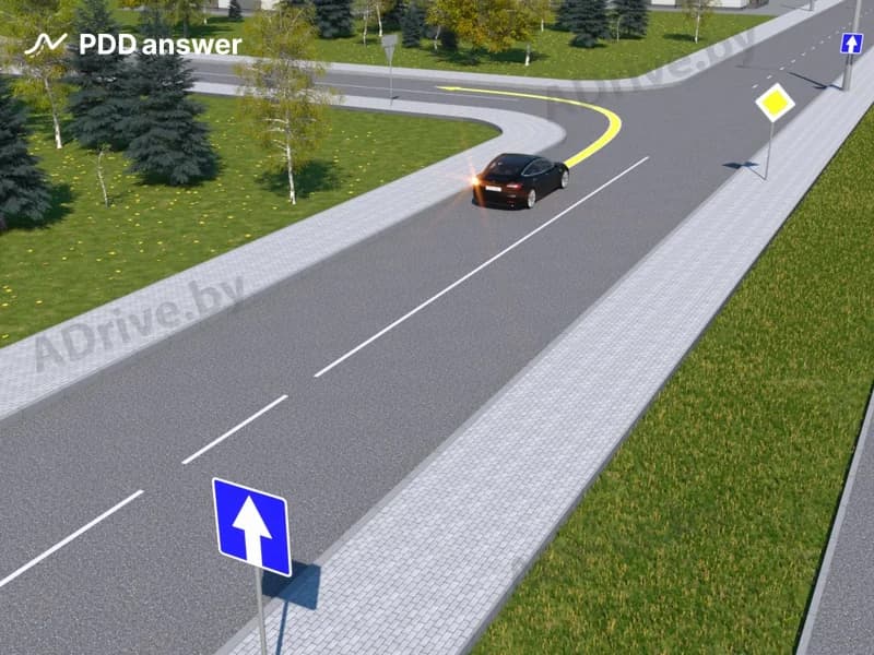 Нарушит ли Правила дорожного движения водитель легкового автомобиля, совершив поворот налево в показанной ситуации?