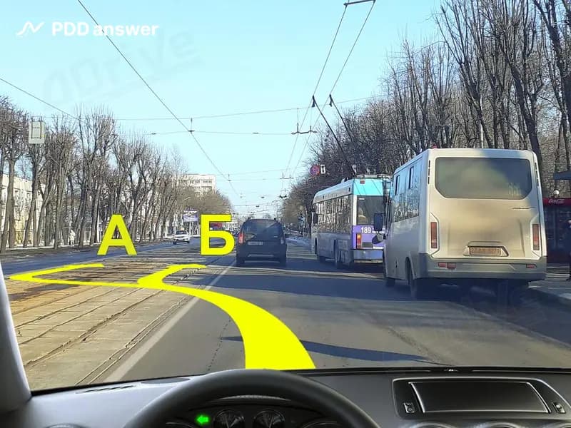 Соответствует ли какая-нибудь из показанных траекторий опережения требованиям Правил дорожного движения?