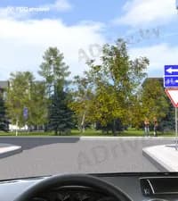 В каких направлениях Вам, управляя легковым автомобилем, разрешено продолжить движение в показанной обстановке?