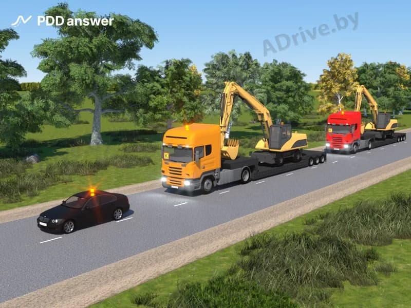 Предоставляет ли преимущество в движении маячок оранжевого цвета, включённый на механическом транспортном средстве, осуществляющем сопровождение при перевозке крупногабаритных грузов?