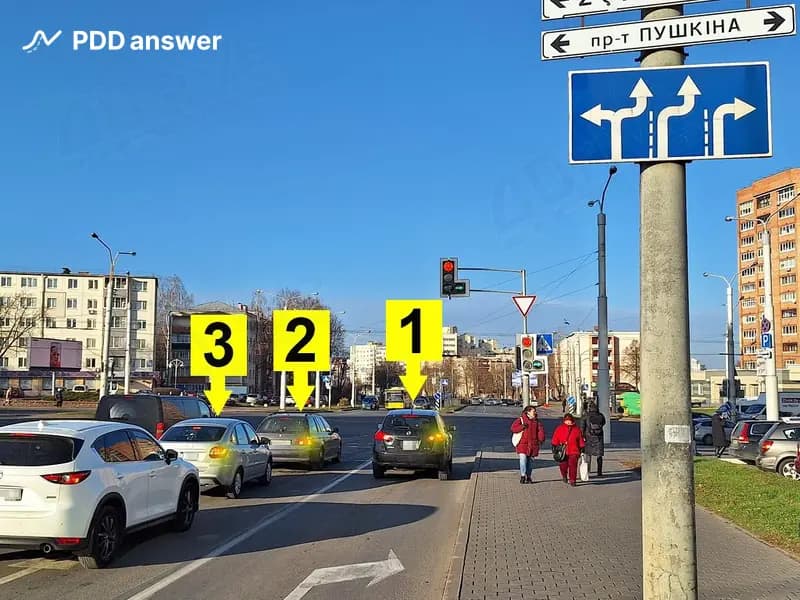 Водители каких автомобилей нарушат Правила дорожного движения при повороте направо из занимаемой полосы движения?