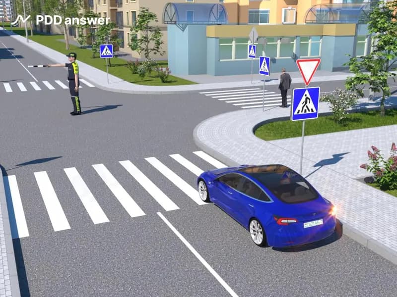 Разрешается ли водителю легкового автомобиля повернуть направо в показанной обстановке?