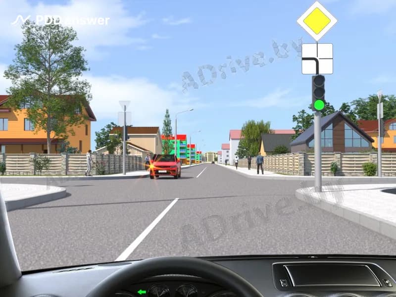 Как Вы должны поступить в показанной ситуации, если Вам необходимо повернуть налево?