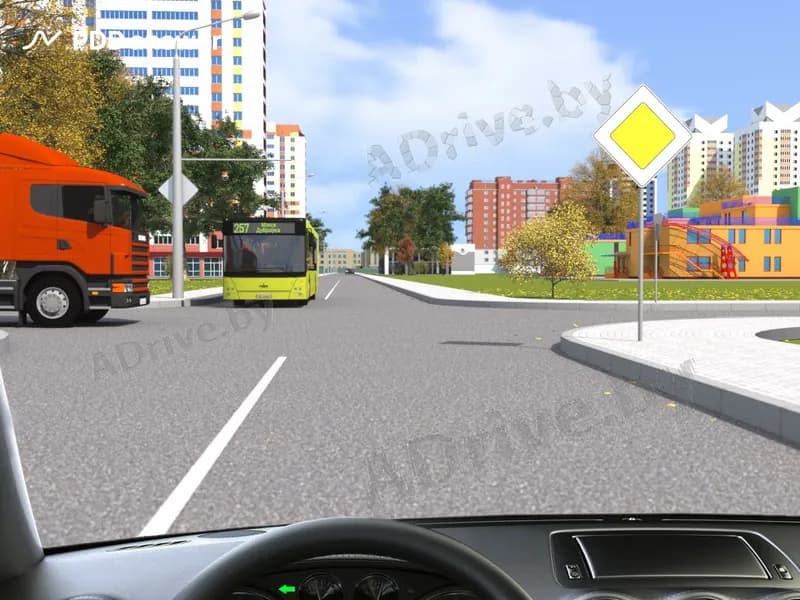 В показанной ситуации, подъехав к перекрёстку для поворота налево, Вы: