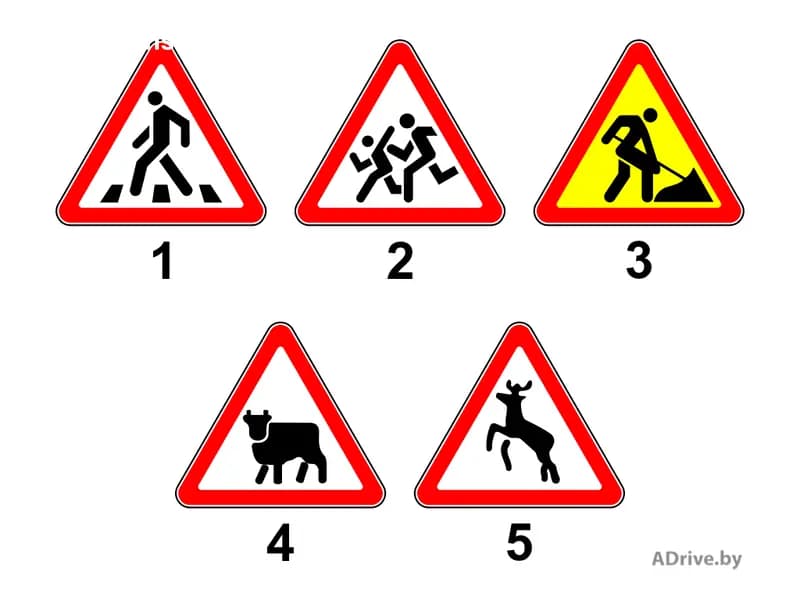 Какие из показанных на рисунке дорожных знаков повторяются при их установке вне населённого пункта?