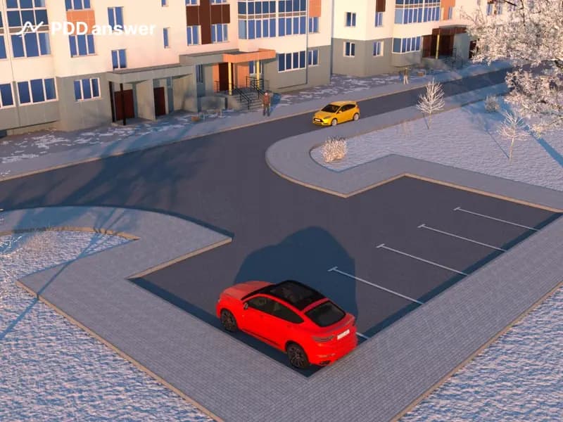 Какие автомобили поставлены на стоянку в жилой зоне в соответствии с Правилами дорожного движения?