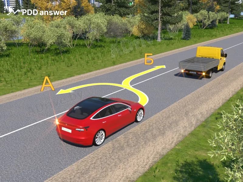 В каком случае водитель красного легкового автомобиля не нарушит Правила дорожного движения?