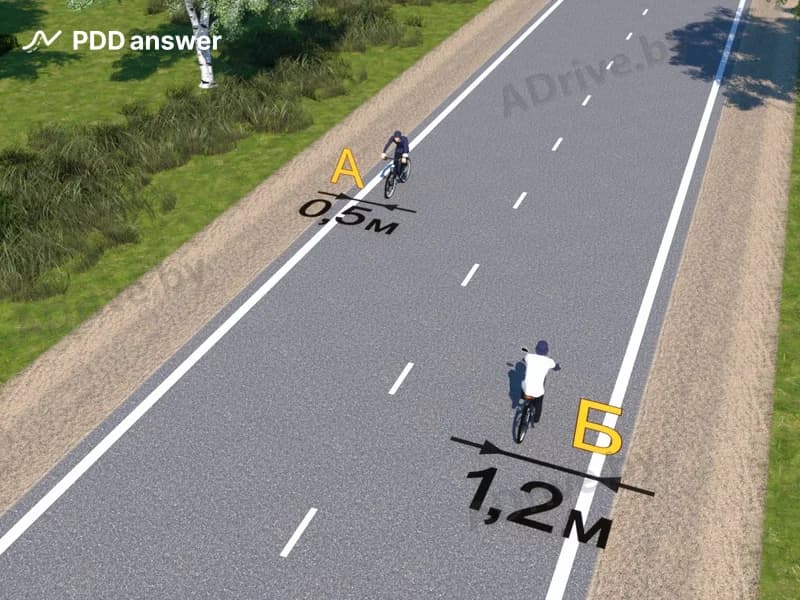 Кто из велосипедистов в показанной ситуации нарушает Правила дорожного движения?