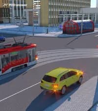 В показанной ситуации водитель синего легкового автомобиля: