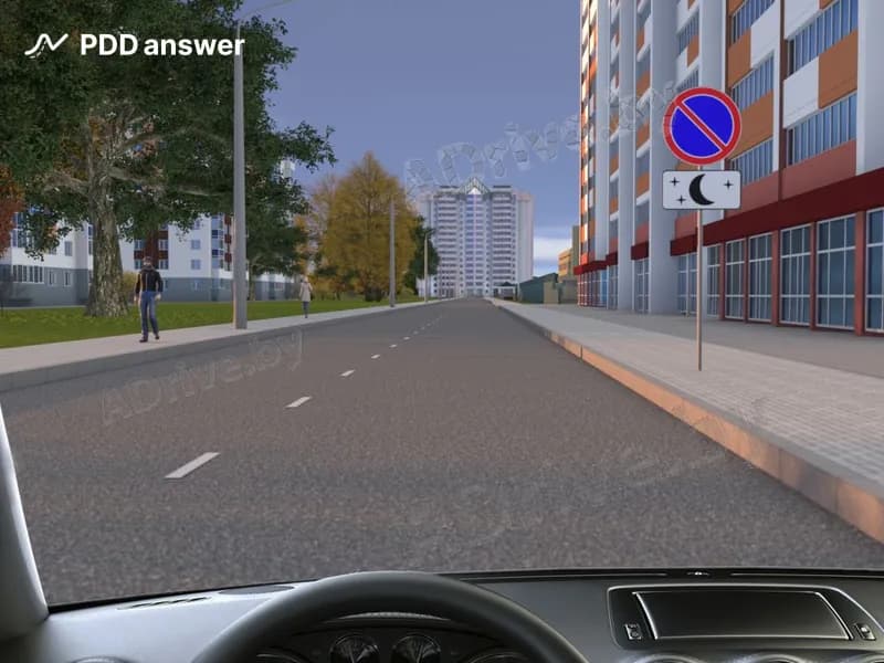 Разрешено ли Вам поставить свой легковой автомобиль на ночную стоянку на показанном участке дороги за знаком?