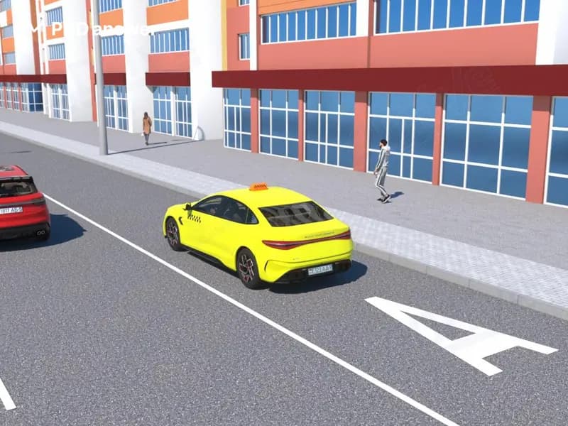 Нарушает ли Правила дорожного движения водитель электромобиля-такси, двигаясь по данной полосе?