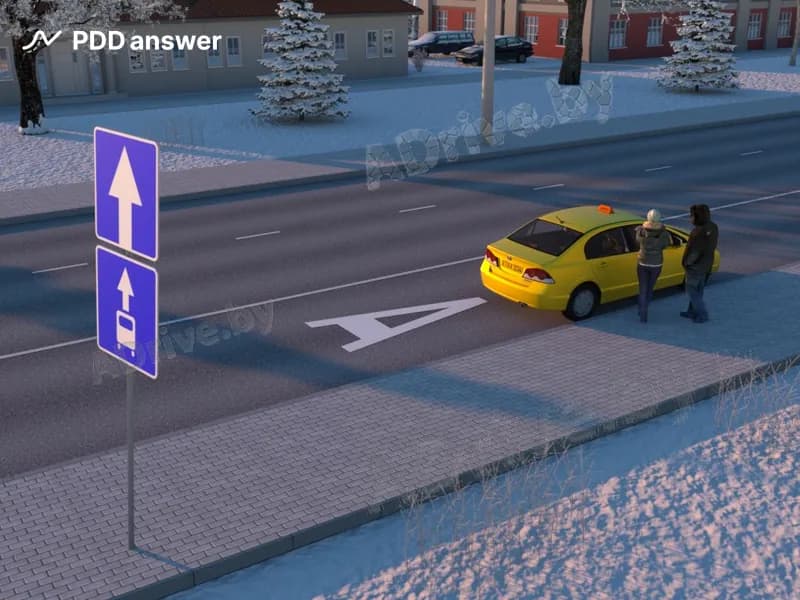 Нарушает ли Правила дорожного движения водитель автомобиля-такси, совершив остановку на данной полосе движения для посадки (высадки) пассажиров?