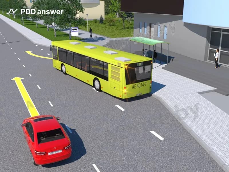 Совершает ли водитель легкового автомобиля опережение в показанной ситуации?