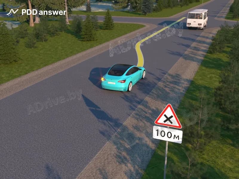 Разрешается ли водителю легкового автомобиля совершить обгон в показанной ситуации?