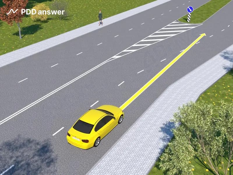 Двигаясь прямо в показанной ситуации, обязан ли водитель жёлтого автомобиля включить световой указатель левого поворота?