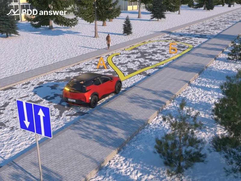 Разрешено ли водителю красного легкового автомобиля совершить остановку в показанной ситуации для посадки пассажира в населённом пункте?