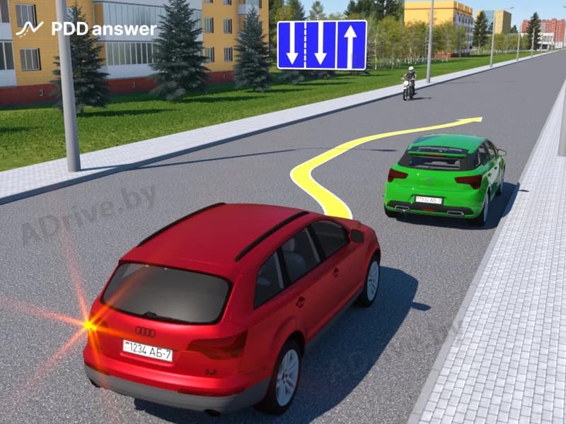 Разрешено ли водителю красного легкового автомобиля приступить к выполнению обгона на показанном участке дороги?