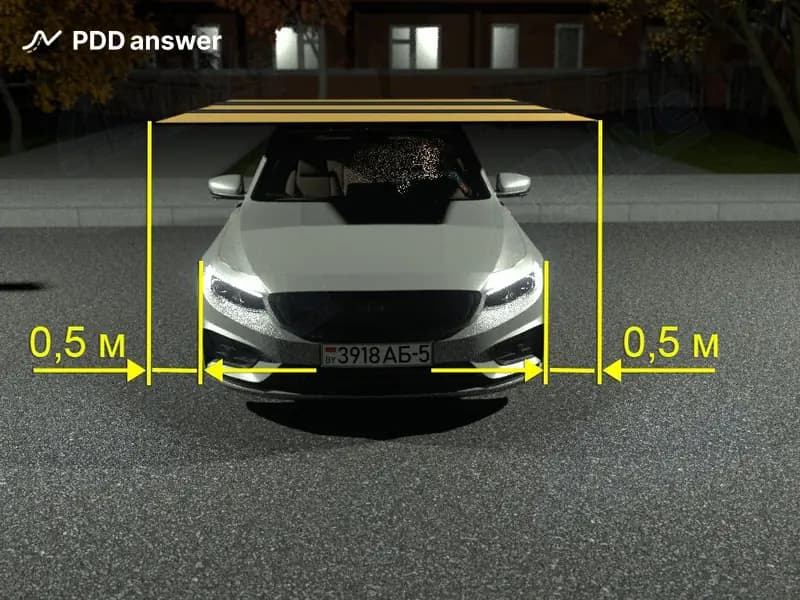 Разрешена ли Вам перевозка груза показанным способом в тёмное время суток, если габарит автомобиля с грузом не превышает 2,55 метра?