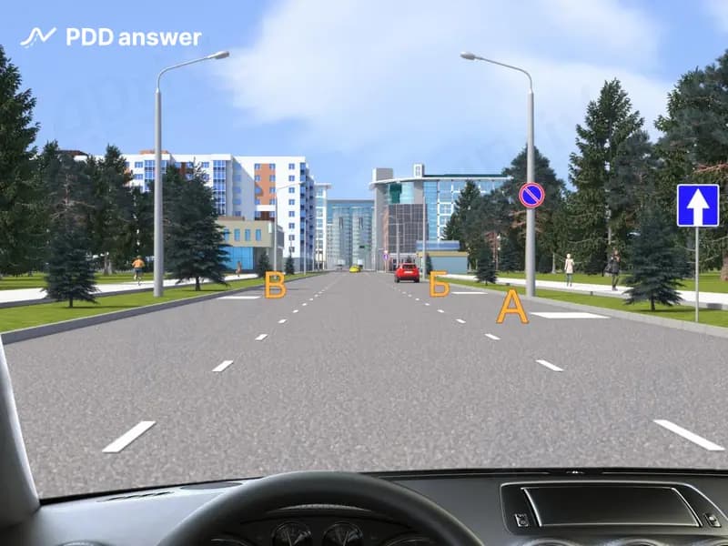 В каком из указанных мест на дороге с односторонним движением в населённом пункте Вам разрешено поставить на стоянку легковой автомобиль?