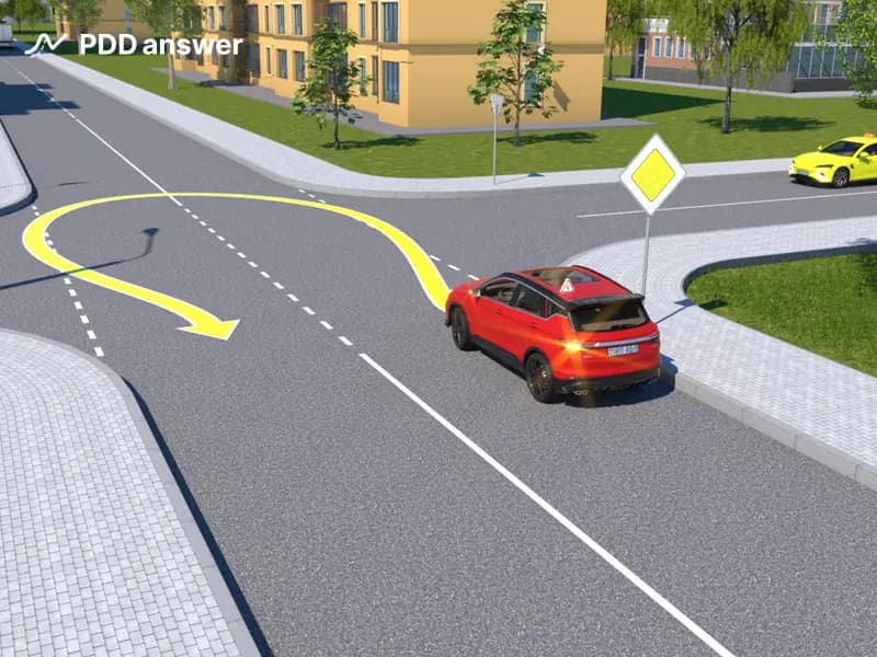 Разрешено ли развернуться на перекрёстке по показанной траектории?