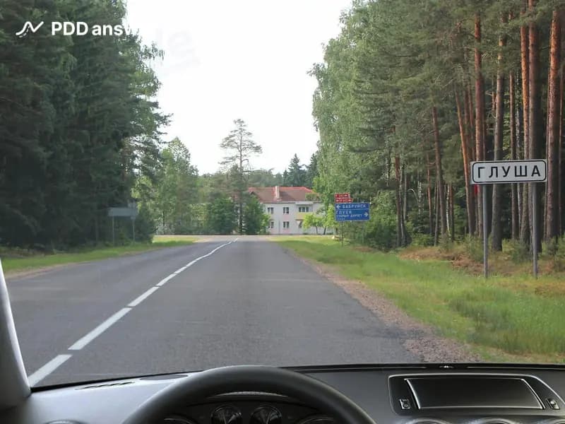 За дорожным знаком с белым фоном на показанном участке дороги: