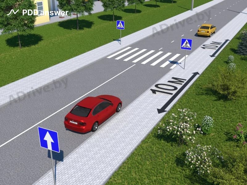 Водители красного и жёлтого автомобилей совершили стоянку в соответствии с Правилами дорожного движения?