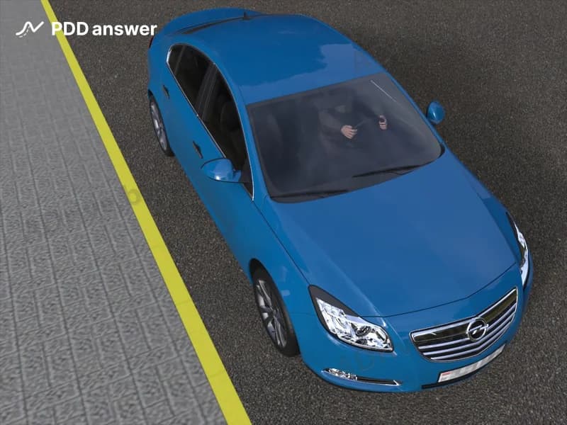 Какое назначение имеет жёлтая сплошная линия дорожной разметки, нанесённая по верху бордюра?