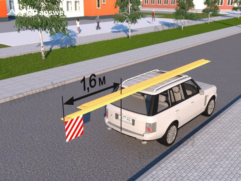 Разрешается ли показанным на рисунке способом перевозить крупногабаритный груз на крыше легкового автомобиля в светлое время суток?