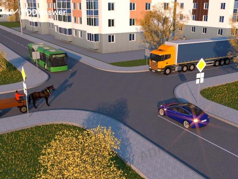 В показанной ситуации при повороте налево водитель легкового автомобиля: