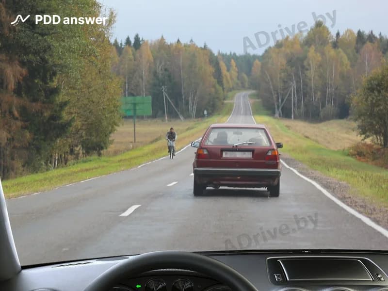 Разрешено ли Вам в показанной ситуации приступить к обгону легкового автомобиля?