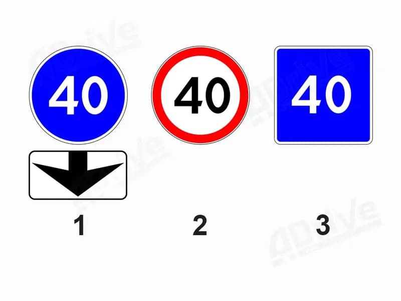 Какой из показанных дорожных знаков (сочетаний дорожных знаков) распространяет своё действие только на ту полосу движения, над которой он установлен?