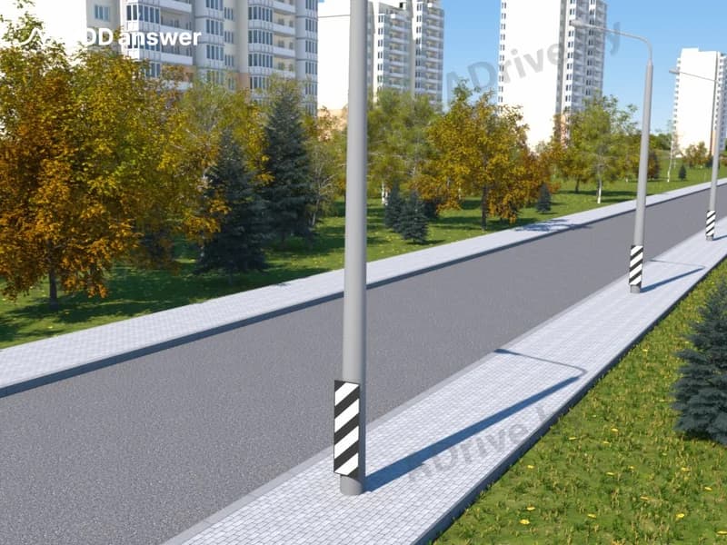 Для чего применены щитки с вертикальной дорожной разметкой, закреплённые на мачтах освещения как показано на рисунке?