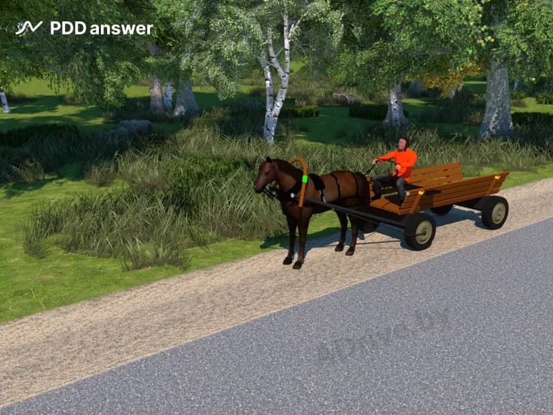 В каком случае разрешается движение гужевых транспортных средств по обочине?