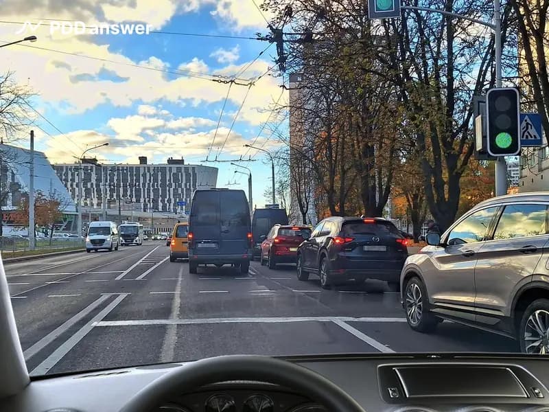 Разрешается ли Вам выехать на пешеходный переход в показанной ситуации в ожидании возможности продолжить движение?