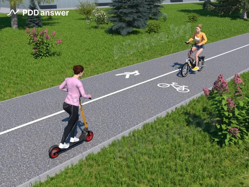 Кто из показанных участников дорожного движения передвигается на средстве персональной мобильности?