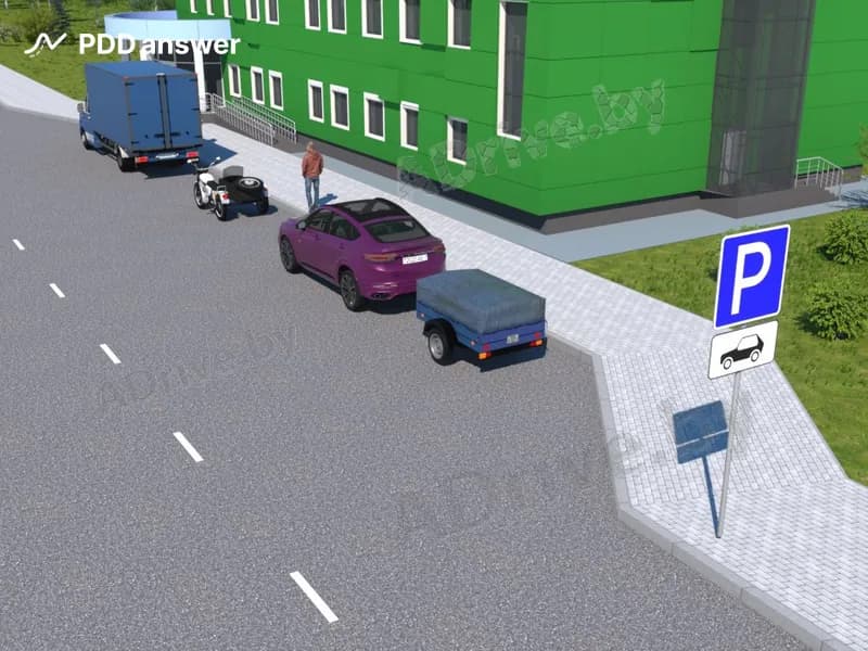 Водитель какого транспортного средства не нарушил Правила дорожного движения, осуществив стоянку в показанном месте?