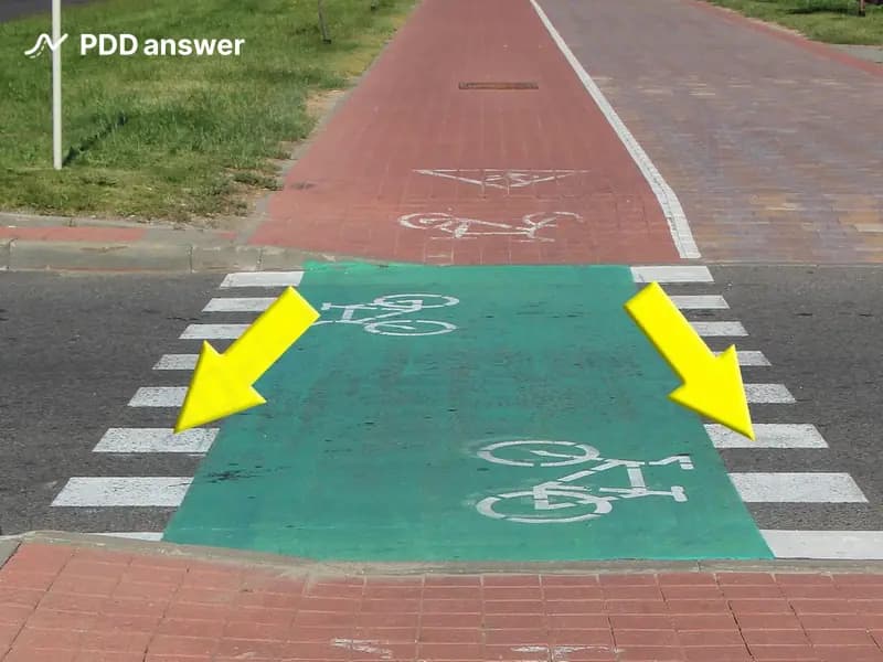 Что обозначает показанная стрелками горизонтальная дорожная разметка?