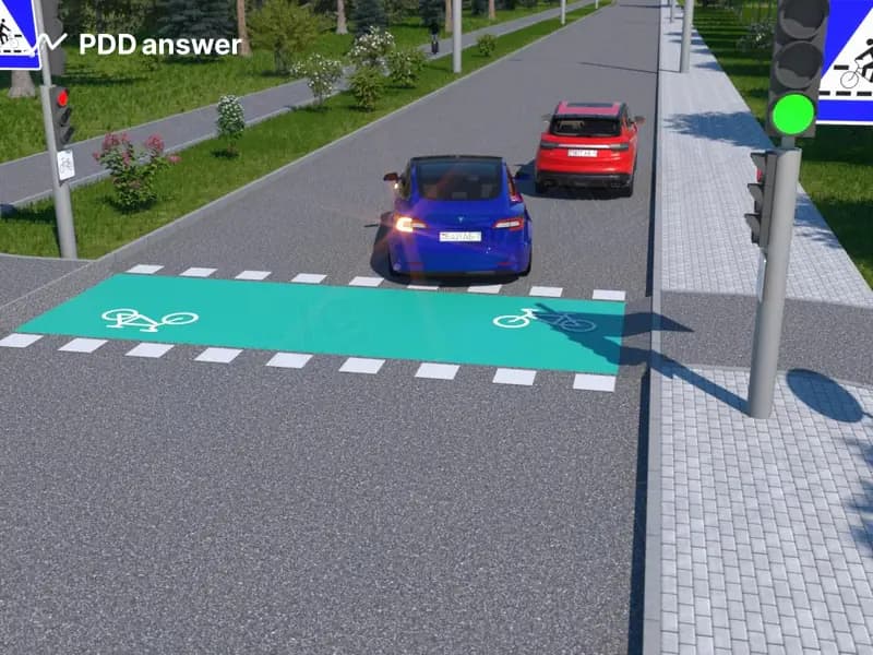 Разрешено ли водителю синего легкового автомобиля приступить к выполнению обгона в показанной ситуации?