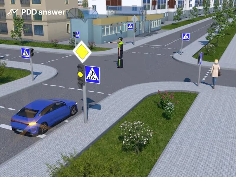 Кто в показанной ситуации обязан уступить дорогу (предоставить преимущество)?