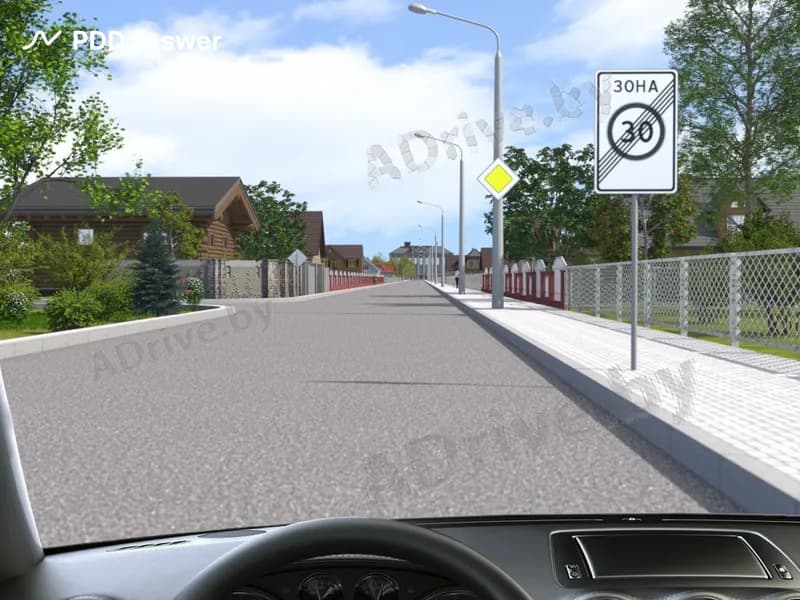 Разрешено ли Вам после проезда перекрёстка продолжить движение со скоростью 40 км/ч?