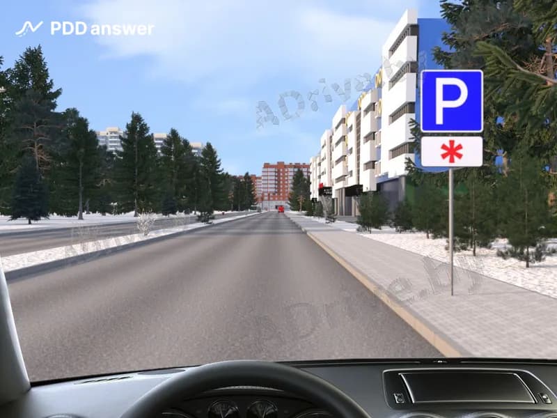 Разрешено ли Вам, управляя легковым автомобилем, совершить остановку на показанном участке дороги в рабочий день недели?