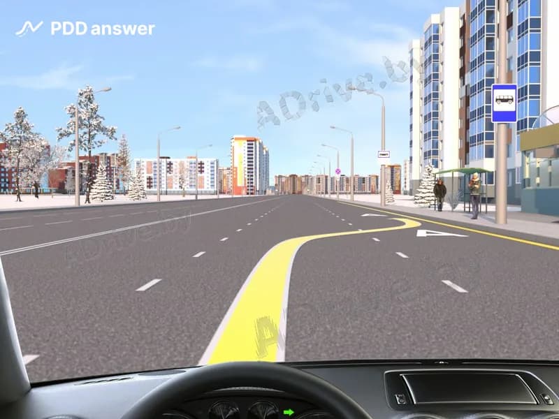 Разрешено ли Вам, управляя легковым автомобилем, совершить остановку у правого края проезжей части дороги в показанной ситуации?