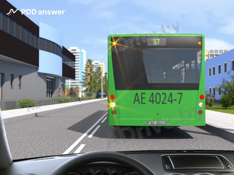 Разрешено ли Вам выполнить обгон автобуса в показанной ситуации?