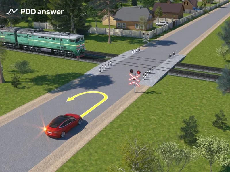 Разрешается ли водителю красного автомобиля выполнить разворот в показанном месте?