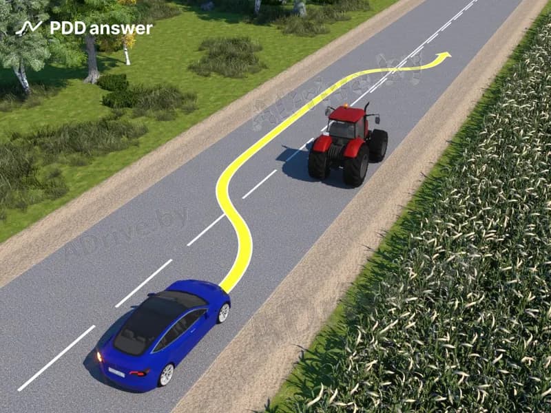 Нарушит ли Правила дорожного движения водитель легкового автомобиля, совершив обгон в показанной обстановке?