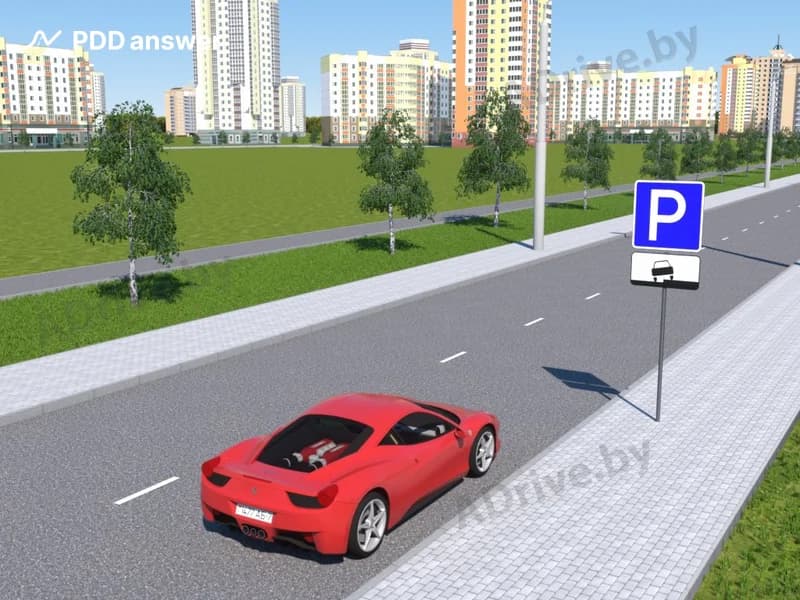 Разрешено ли водителю поставить легковой автомобиль на стоянку у правого края проезжей части дороги параллельно ему, если показанным на табличке способом поставить транспортное средство невозможно из-за конструктивных особенностей автомобиля?