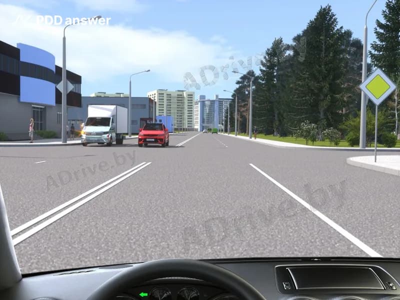 В показанной ситуации, подъехав к перекрёстку для поворота налево, Вы: