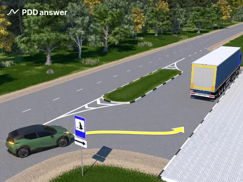 Разрешено ли водителю легкового автомобиля остановиться в показанном месте по причине, не связанной с отдыхом?