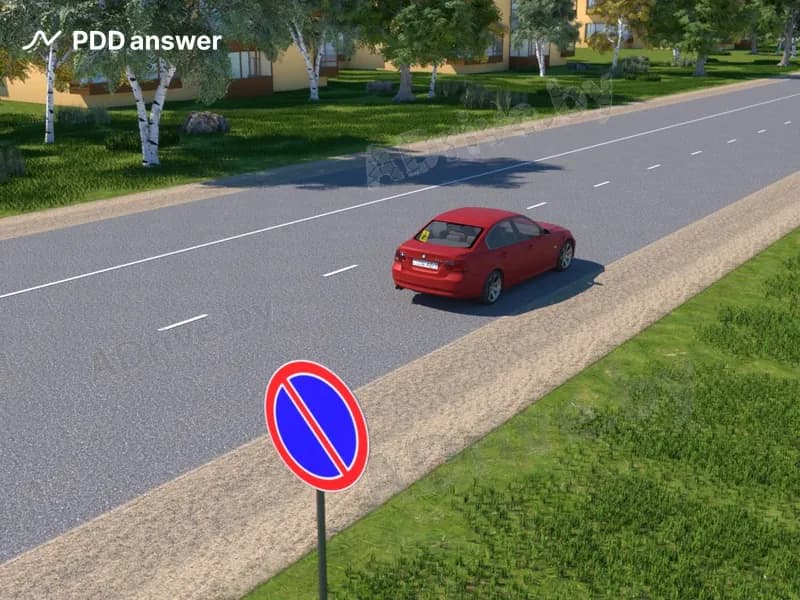 Разрешается ли поставить транспортное средство на стоянку в населённом пункте на правой обочине в зоне действия показанного на рисунке дорожного знака?