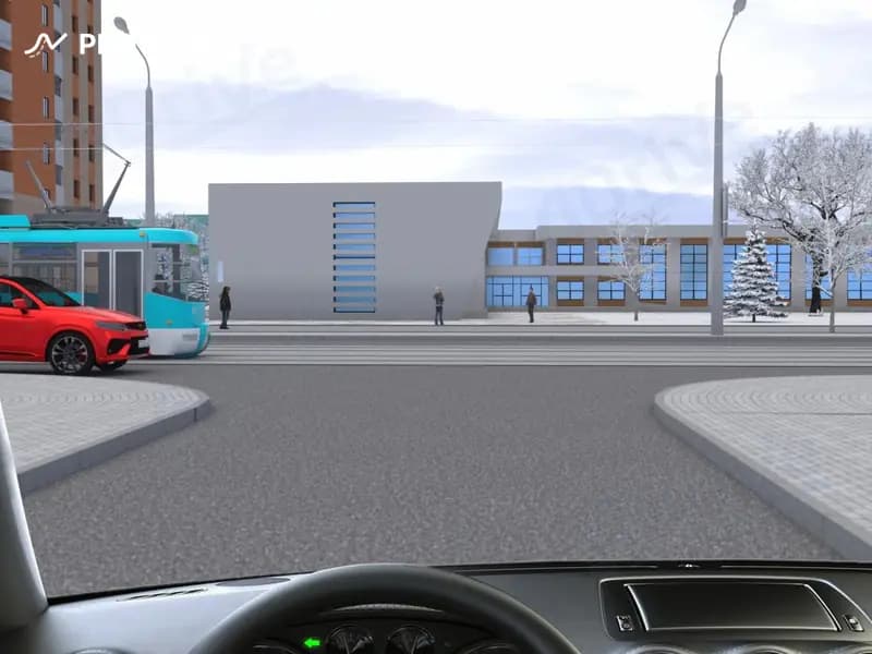 Выезжая с прилегающей территории, намереваясь повернуть налево, Вы в показанной ситуации: